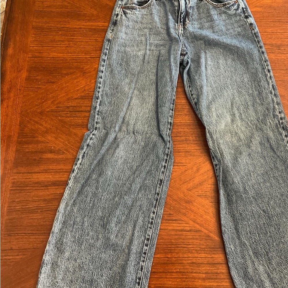 Mid rise wide-leg Blue Denim Jeans